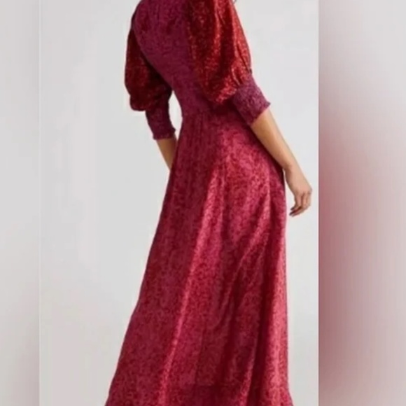 Elegant Free People Red Button-Down Maxi Dress - Picture 2 of 9